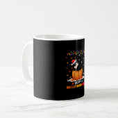 Funny Tuxedo Cat op Pumpkin Happy Hanksmas Koffiemok (Voorkant links)