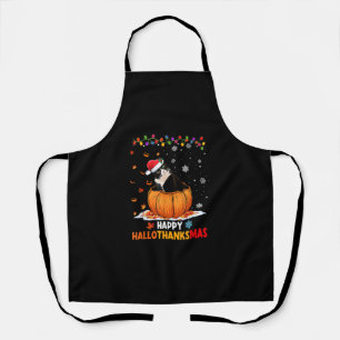 Funny Tuxedo Cat op Pumpkin Happy Hanksmas Schort