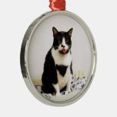 Funny Tuxedo Cat Ornament (Rechts)