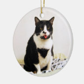 Funny Tuxedo Cat Ornament (Links)