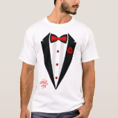Funny Tuxedo Costume Valentijnsdag Formele Tux T-shirt (Voorkant)