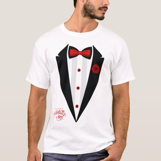 Funny Tuxedo Costume Valentijnsdag Formele Tux T-shirt (Voorkant)
