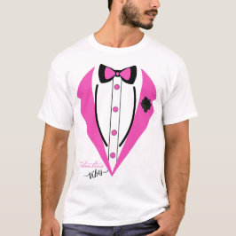 Funny Tuxedo Costume Valentijnsdag Pink Tuxedo T-shirt