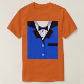 Funny Tuxedo Dinner Jacket Blue Bowtie Vlees T-shirt (Design voorkant)
