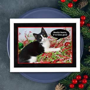 Funny Tuxedo Kat Kerst Briefkaart
