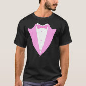Funny Tuxedo Vest Formele Roze Stropdas T-shirt (Voorkant)