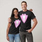 Funny Tuxedo Vest Formele Roze Stropdas T-shirt (Unisex)
