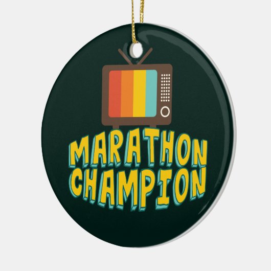 Funny TV Marathon Champion Keramisch Ornament (Links)