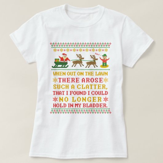 Funny Twas de nacht voor de kerstfeestdag T-shirt (Design voorkant)