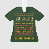 Funny Twas de nacht voor Kerstmis gepersonaliseerd Ornament (achterkant)