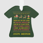 Funny Twas de nacht voor Kerstmis gepersonaliseerd Ornament (voorkant)