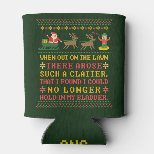 Funny Twas's nacht voor Kerstmis. Blikjeskoeler (Achterkant)