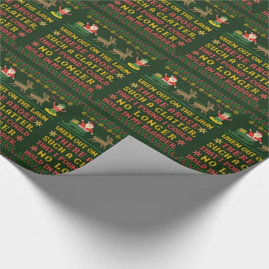 Funny Twas's nacht voor Kerstmis. Cadeaupapier (Hoek)