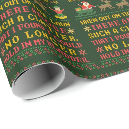 Funny Twas's nacht voor Kerstmis. Cadeaupapier (Rol Hoek)