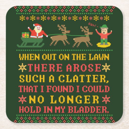 Funny Twas's nacht voor Kerstmis. Kartonnen Onderzetters (Voorkant)