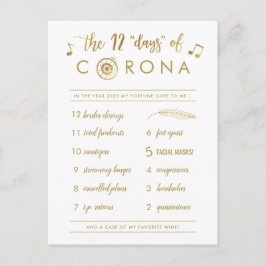 Funny Twelve Days of Corona | Goud kerstwit Feestdagenkaart