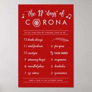 Funny Twelve Days of Corona   Kerstfeestdag Poster