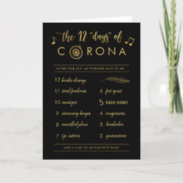 Funny Twelve Days of Corona Kerstmis Black Feestdagen Kaart