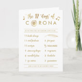 Funny Twelve Days of Corona Kerstmis White Feestdagen Kaart (Voorkant)