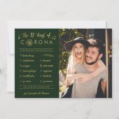 Funny Twelve Days van Corona Foto Gold Green Feestdagenkaart (Voorkant)