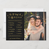 Funny Twelve Days van Corona Photo Gold Black Feestdagenkaart (Voorkant)