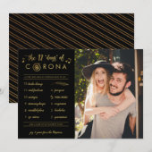 Funny Twelve Days van Corona Photo Gold Black Feestdagenkaart (Voorkant / Achterkant)