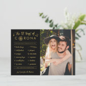 Funny Twelve Days van Corona Photo Gold Black Feestdagenkaart (Staand voorkant)