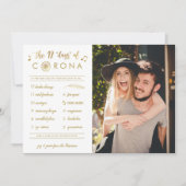 Funny Twelve Days van Corona Photo Gold White Feestdagenkaart (Voorkant)
