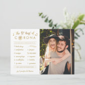 Funny Twelve Days van Corona Photo Gold White Feestdagenkaart (Staand voorkant)