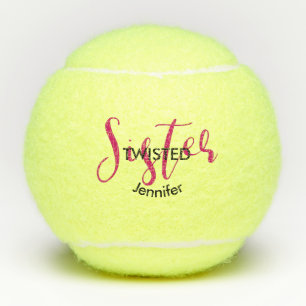 Funny Twisted Sister Name Typography Gift Tennisballen