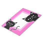Funny Two Black Cats Hot Pink Notitieblok (Schuin)