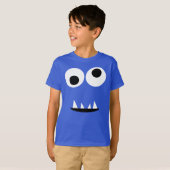 Funny Two Eyed Monster Face Gekke Kinderen T-shirt (Voorkant volledig)