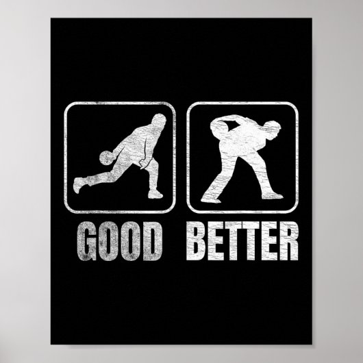Funny Two Handed Bowling Bowler Mannen Vrouwen Kin Poster (Voorkant)