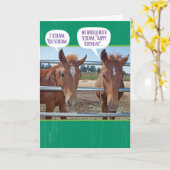 Funny Two Horse, te gijzelige dag Kaart (Gele Bloem)