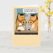 Funny Two Horses die geploegd worden Kaart (Gele Bloem)
