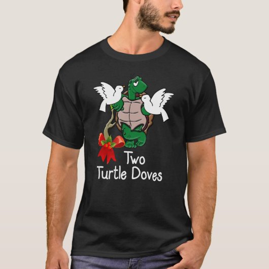 Funny Two Turtle Doves Twelve Days of Christmas T-shirt (Voorkant)