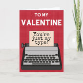 Funny Typewriter Valentijn Card Kaart (Voorkant)