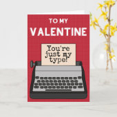 Funny Typewriter Valentijn Card Kaart (Gele Bloem)