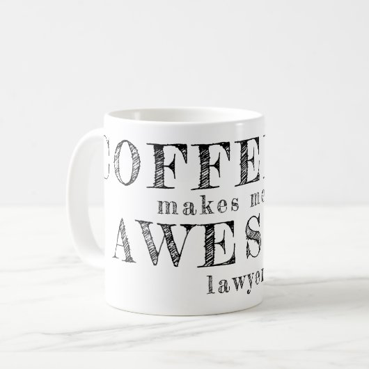 Funny typografie aangepast cadeau voor advocaat koffiemok (Voorkant links)
