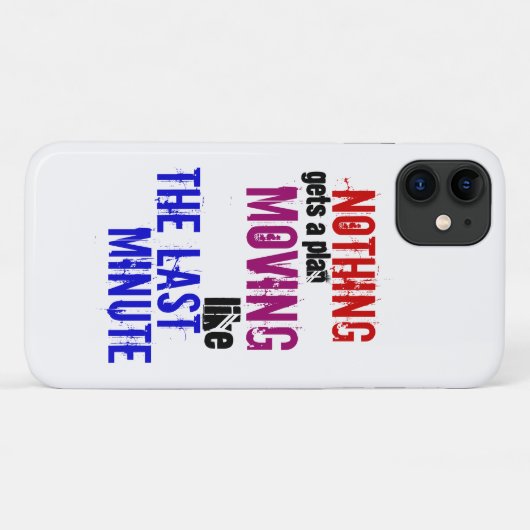 Funny Typografie de laatste minuut spreekster Case-Mate iPhone Case (Achterkant (horizontaal))