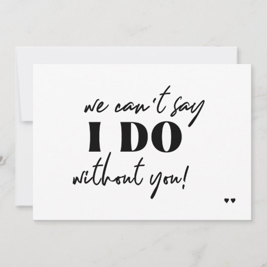 Funny typografie script casual bruiloft kaart (Voorkant)