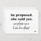 Funny typografie zwarte en witte bruiloft kaart (Voorkant)