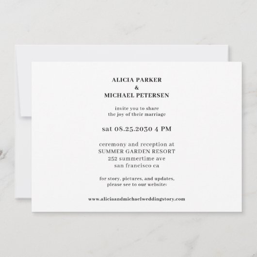 Funny typografie zwarte en witte bruiloft kaart (Achterkant)