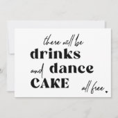 Funny typografie zwarte en witte bruiloft kaart (Voorkant)