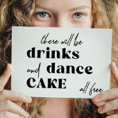 Funny typografie zwarte en witte bruiloft kaart