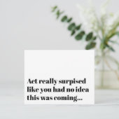 Funny Typography Act verrast Bridesmaid Voorstel Kaart (Staand voorkant)