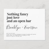 Funny Typography Black White Wedding Briefkaart (Voorkant)