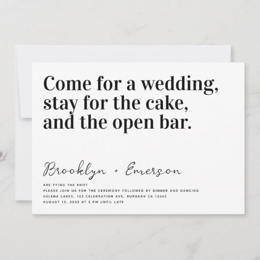 Funny Typography Black White Wedding Kaart (Voorkant)