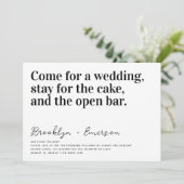 Funny Typography Black White Wedding Kaart (Staand voorkant)