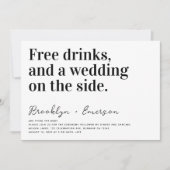 Funny Typography Black White Wedding Kaart (Voorkant)